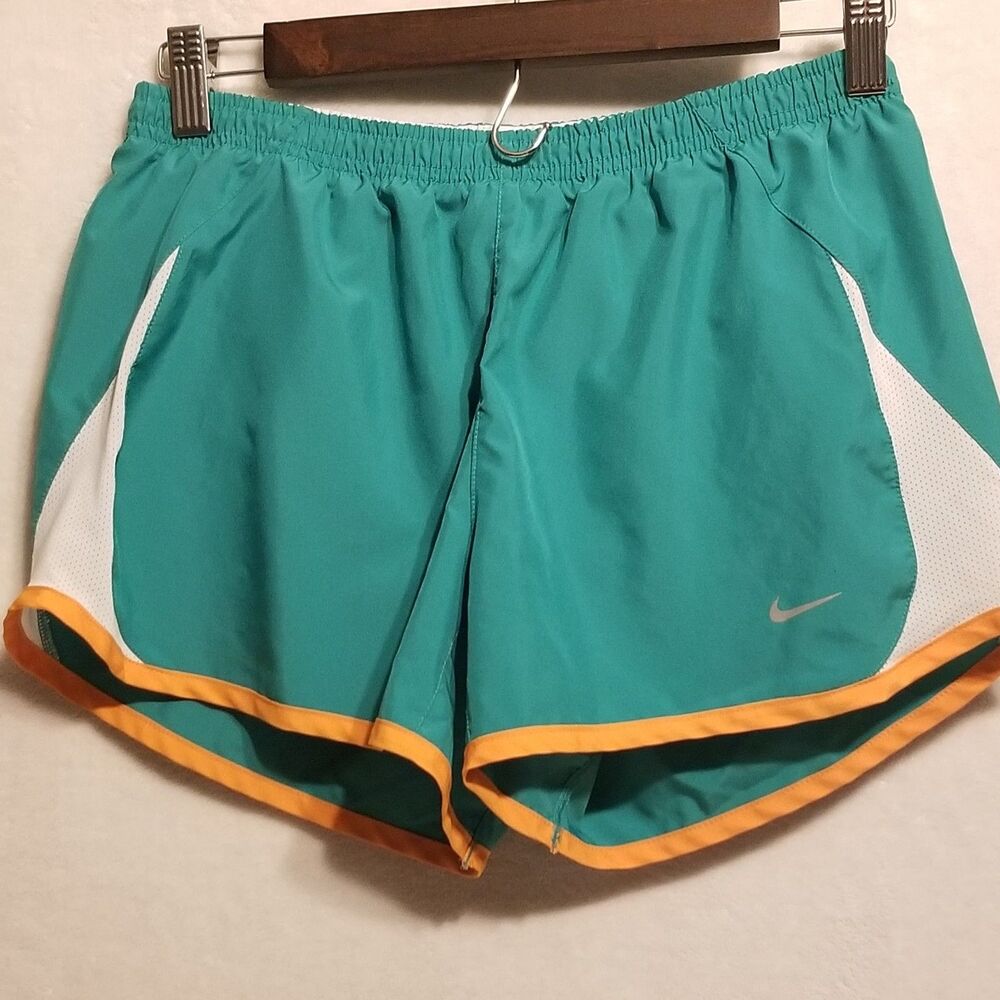 Nike Womens Small Shorts Green Brief Lined Athletic Running Workout Gym Basic